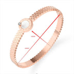 Mother of Pearl Etch Work 18K Gold Stainless Steel Openable Kada Bangle for Women