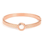 Mother of Pearl Etch Work 18K Gold Stainless Steel Openable Kada Bangle for Women