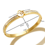 Love Lock CZ 18K Gold Stainless Steel Openable Kada Bangle Bulk