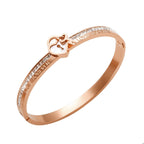 Love Lock CZ 18K Gold Stainless Steel Openable Kada Bangle Bulk