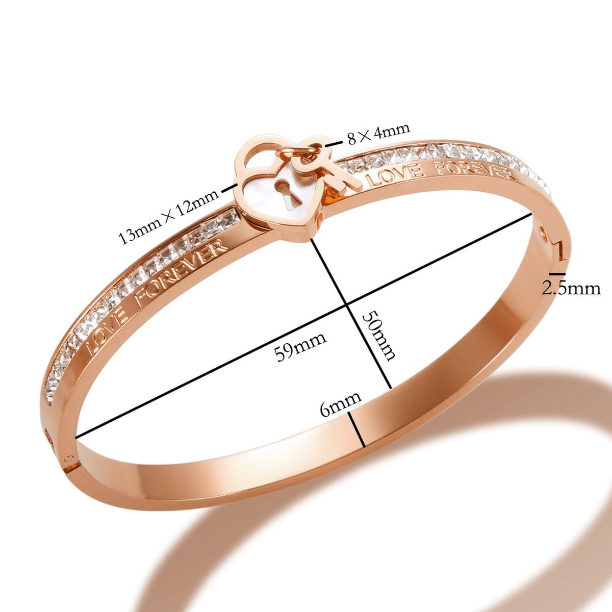 Love Lock CZ 18K Gold Stainless Steel Openable Kada Bangle Bulk