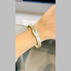 Belt Buckle Cubic Zirconia 18K Gold Copper Openable Kada Bangle Bulk