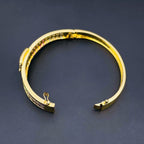 Belt Buckle Cubic Zirconia 18K Gold Copper Openable Kada Bangle Bulk