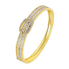 Belt Buckle Cubic Zirconia 18K Gold Copper Openable Kada Bangle Bulk