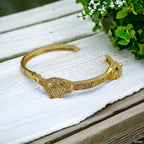 Dual Panther Screw Cubic Zirconia 18K Gold Openable Kada Bangle Bulk