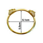 Dual Panther Screw Cubic Zirconia 18K Gold Openable Kada Bangle Bulk