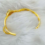 Dual Panther Screw Cubic Zirconia 18K Gold Openable Kada Bangle Bulk