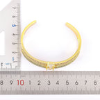 Heart Geometric Rainbow Multi Fancy CZ Gold Bangle Cuff Kada Bulk
