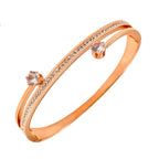 Solitaire CZ 18K Rose Gold Stainless Steel Openable Kada Bangle Bulk