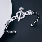 Link Nail Screw 18K Gold CZ Anti Tarnish Copper Cuff Kada Bangle Bulk