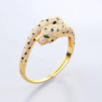 Spotted Black Panther Baguette Cubic Zirconia 18K Gold Kada  for Women