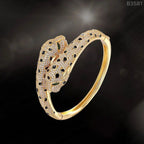 Spotted Black Panther Baguette Cubic Zirconia 18K Gold Kada  for Women