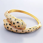 Spotted Black Panther Baguette Cubic Zirconia 18K Gold Kada  for Women