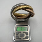 Triple Layer Wrap Around Snake 18k Gold Stainless Steel Stretchable Bracelet for Women