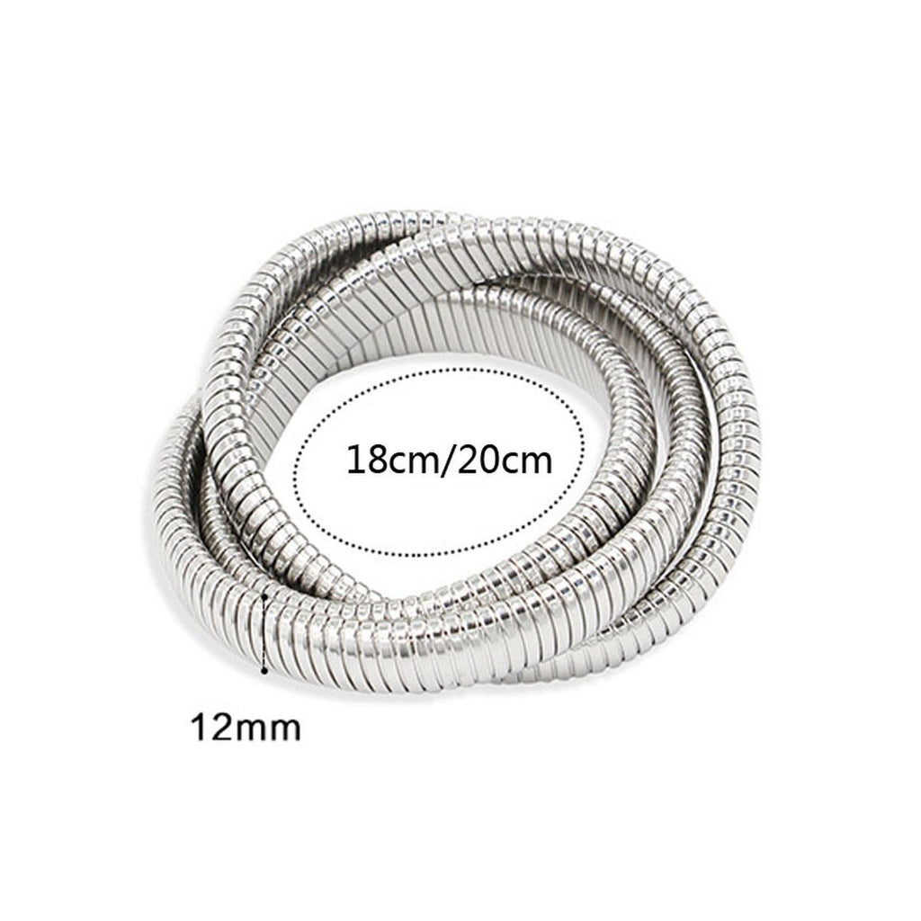 Triple Layer Wrap Around Snake 18k Gold Stainless Steel Stretchable Bracelet for Women