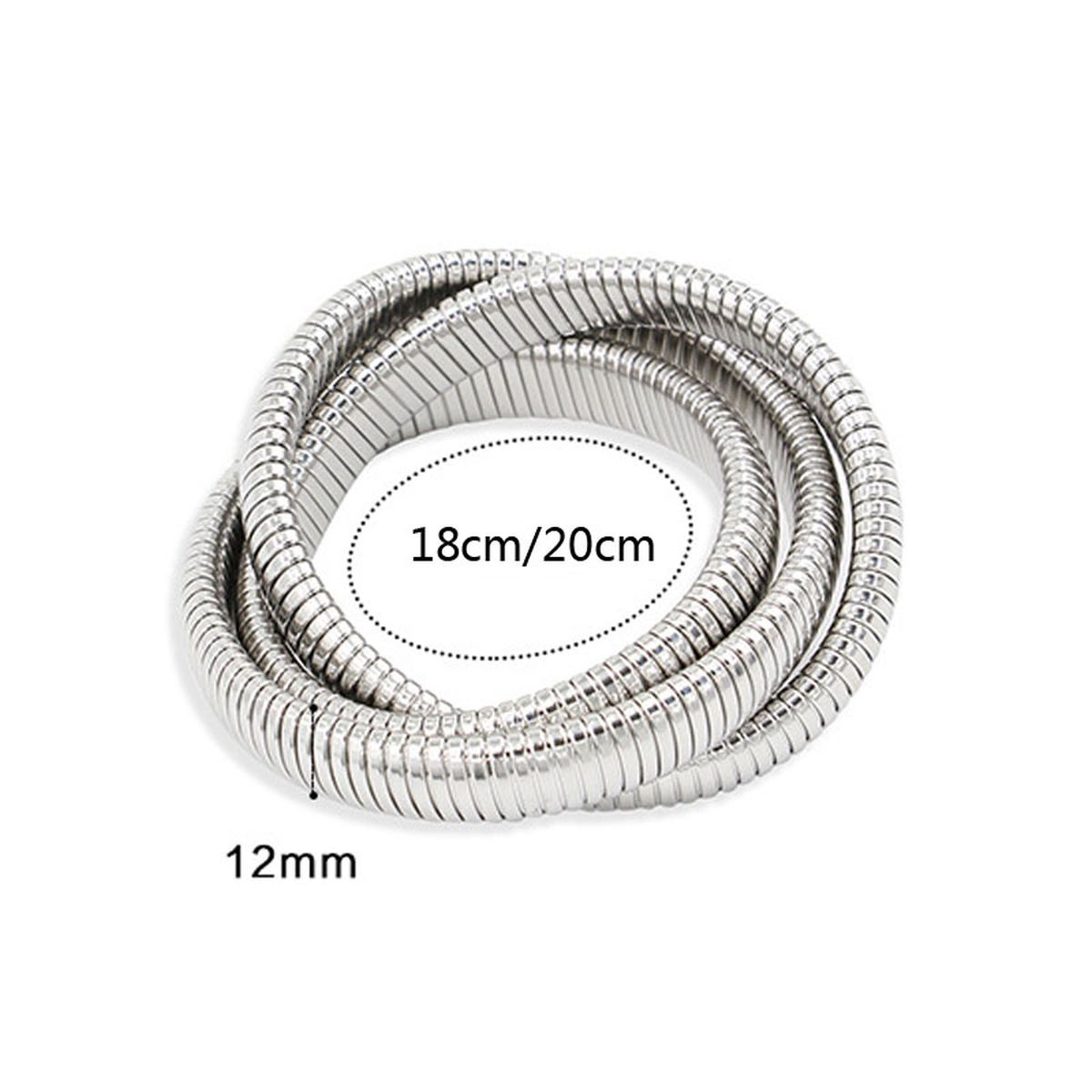 Triple Layer Wrap Around Snake 18k Gold Stainless Steel Stretchable Bracelet for Women