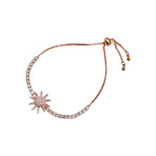 Rotating Trillion Flower Silver Adjustable Slider Bracelet Women Bulk