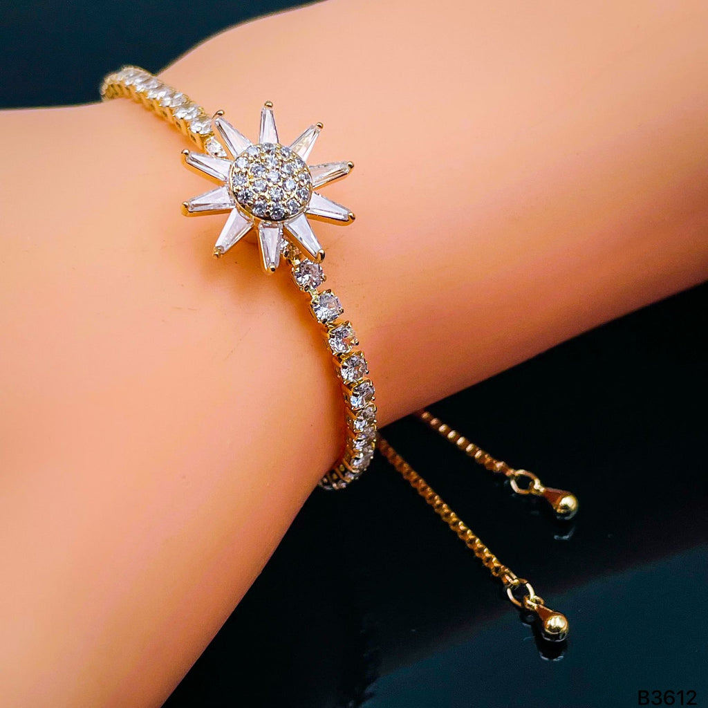 Rotating Trillion Flower Silver Adjustable Slider Bracelet Women Bulk