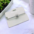 Rotating Trillion Flower Silver Adjustable Slider Bracelet Women Bulk