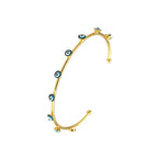 Nine Evil Eye 18K Gold Anti Tarnish Gold Cuff Kada Bangle Bulk