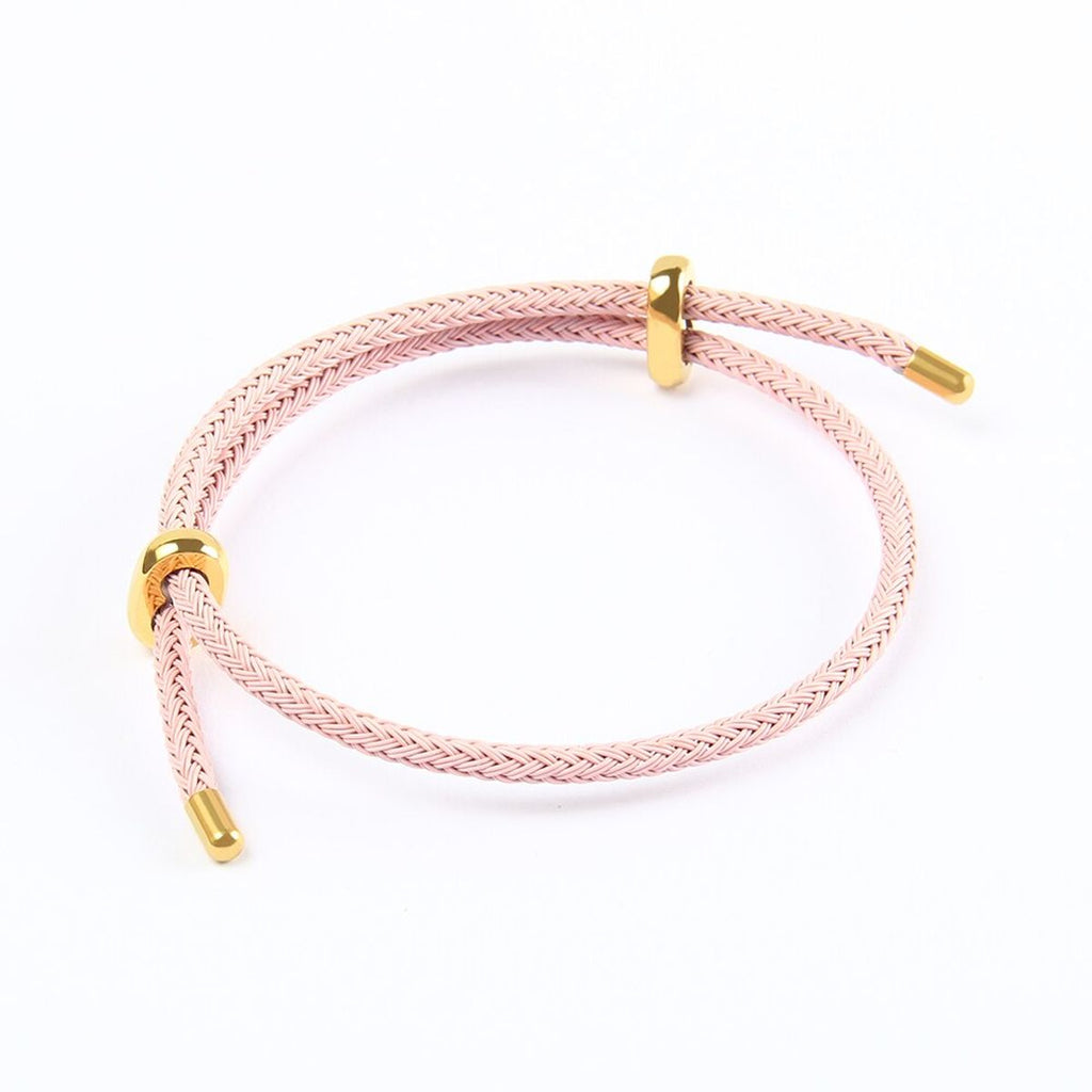 Personalized Customized Initial Letter Alphabet 18K Gold Anti Tarnish Adjustable Threads Bracelet