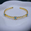 Triple Evil Eye Twisted 18K Gold Cuff Kada Bangle Bracelet Women Bulk