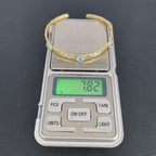 Triple Evil Eye Twisted 18K Gold Cuff Kada Bangle Bracelet Women Bulk