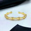 Criss Cross Ribbon Cubic Zirconia 18K Gold Cuff Kada For Women Bulk