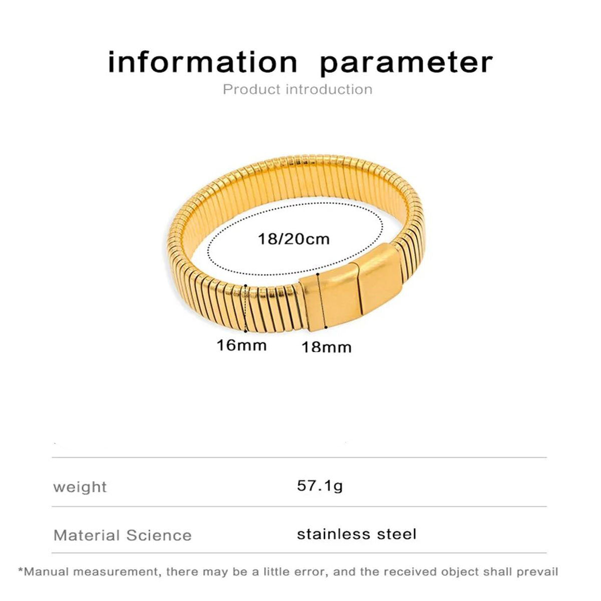 Cobra Snake 18K Gold Anti Tarnish Stainless Steel Magnetic Clasp Stretchable Bracelet For Women