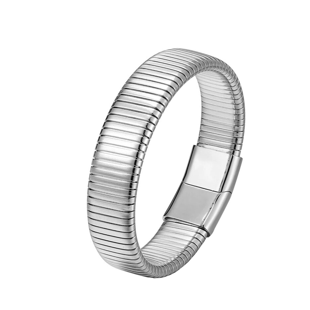 Cobra Snake 18K Gold Anti Tarnish Stainless Steel Magnetic Clasp Stretchable Bracelet For Women