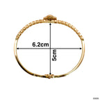 Black Clover Curb 18K Gold Stainless Steel Anti Tarnish Cuff Openable Kada Bangle for Women