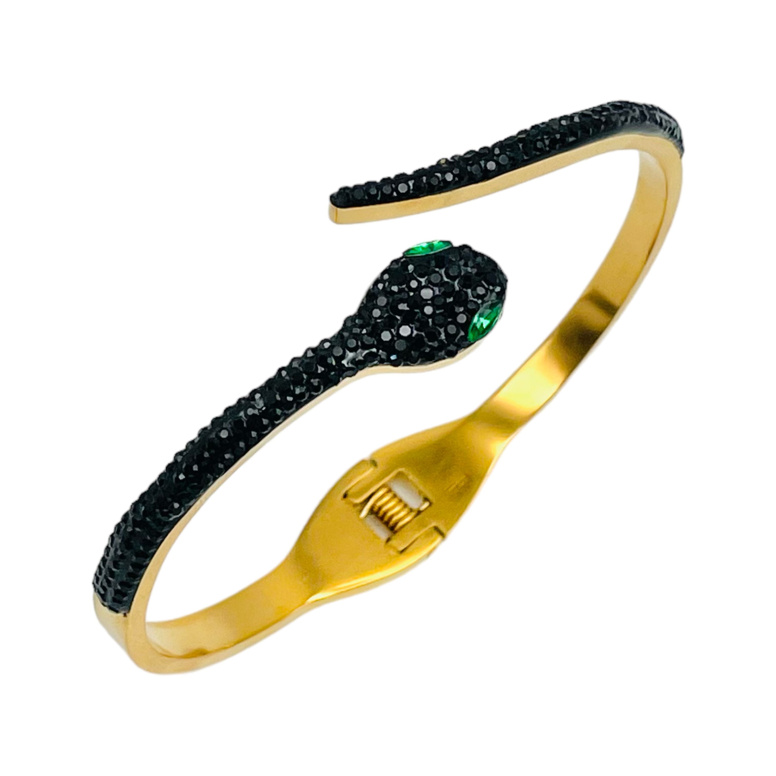 Black CZ Gold Stainless Steel Anti Tarnish Openable Kada Bangle Bulk