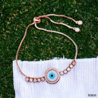 Evil Eye Mother Of Pearl CZ Rose Gold Anti Tarnish Bracelet Bulk