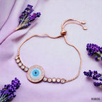 Evil Eye Mother Of Pearl CZ Rose Gold Anti Tarnish Bracelet Bulk