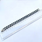 Gun Metal Brush Finish 316L Stainless Steel Curb Chain Bracelet Bulk
