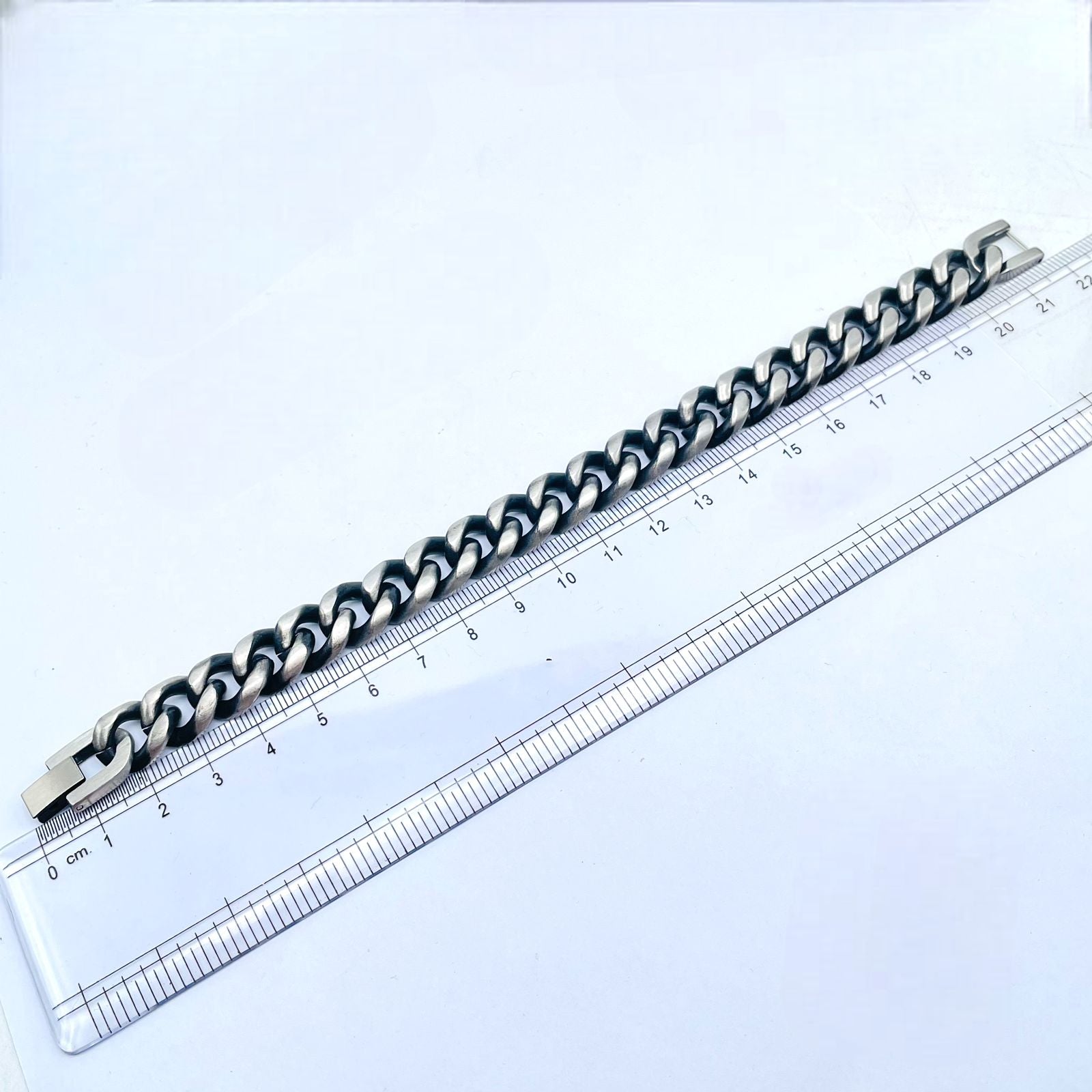 Gun Metal Brush Finish 316L Stainless Steel Curb Chain Bracelet Bulk