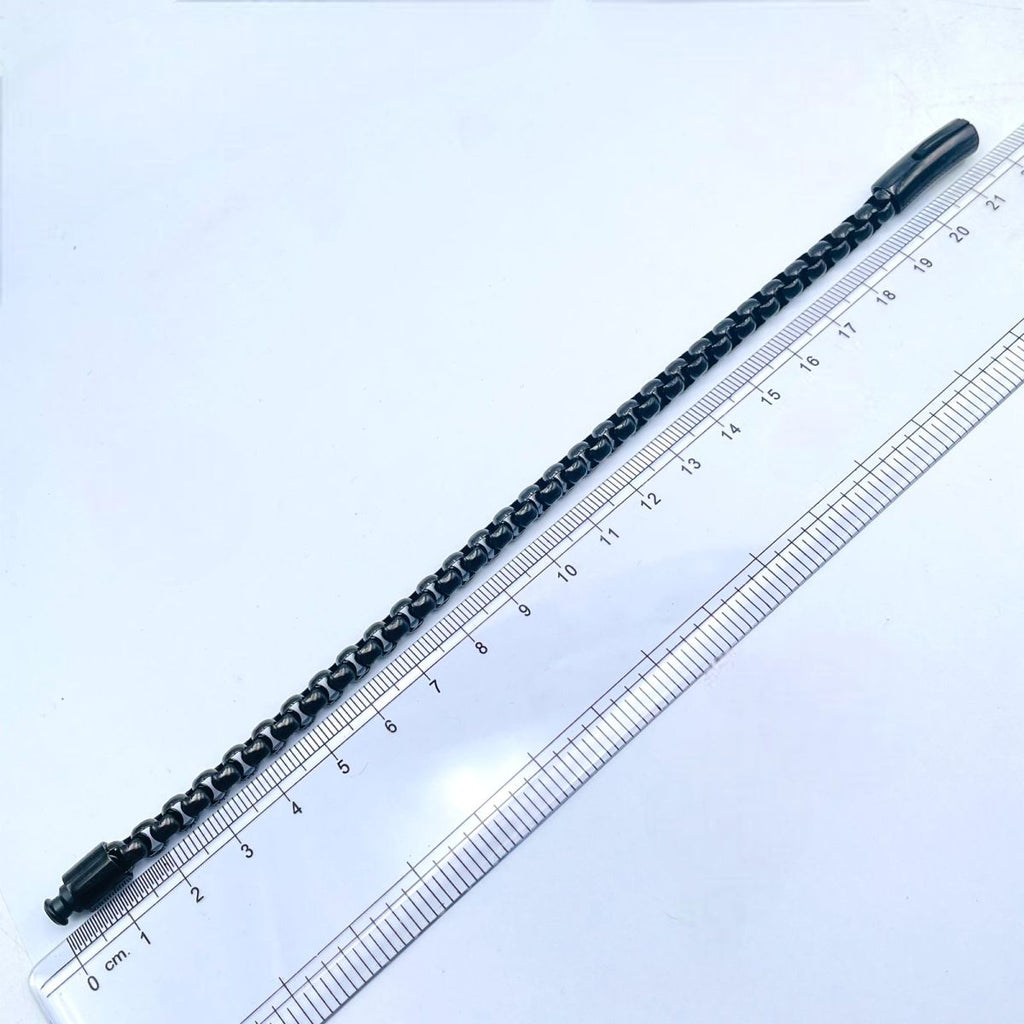 Popcorn Black 316L Stainless Steel Magnetic Clasp Bracelet Men Bulk