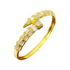 Gothic Nail Baguette CZ 18K Gold Openable Kada Bracelet Bulk