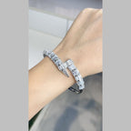 Gothic Nail Baguette CZ 18K Gold Openable Kada Bracelet Bulk