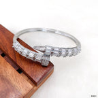 Gothic Nail Baguette CZ 18K Gold Openable Kada Bracelet Bulk