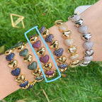 Heart Love Turquoise Blue Pink Glossy Gold Anti Tarnish Bracelet Bulk