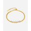 7 Princess Cut Cubic Zirconia Snake 18K Gold Anti Tarnish Stainless Steel Bracelet for Women