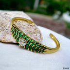 Heart Love CZ 18K Gold Anti Tarnish Cuff Kada Bracelet Bulk