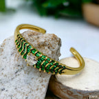 Heart Love CZ 18K Gold Anti Tarnish Cuff Kada Bracelet Bulk