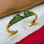 Heart Love CZ 18K Gold Anti Tarnish Cuff Kada Bracelet Bulk