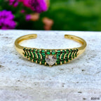 Heart Love CZ 18K Gold Anti Tarnish Cuff Kada Bracelet Bulk