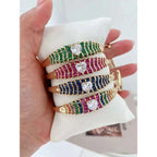 Heart Love CZ 18K Gold Anti Tarnish Cuff Kada Bracelet Bulk