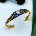 Heart Love CZ 18K Gold Anti Tarnish Cuff Kada Bracelet Bulk