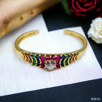 Heart Love CZ 18K Gold Anti Tarnish Cuff Kada Bracelet Bulk