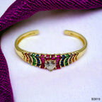 Heart Love CZ 18K Gold Anti Tarnish Cuff Kada Bracelet Bulk